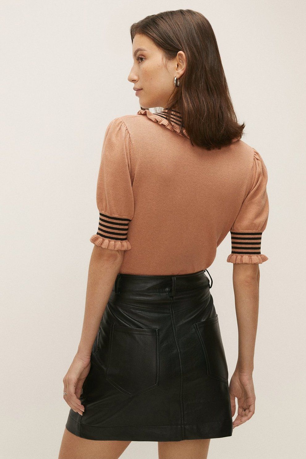 Zip Through Faux Leather Skirt | Oasis UK & IE 