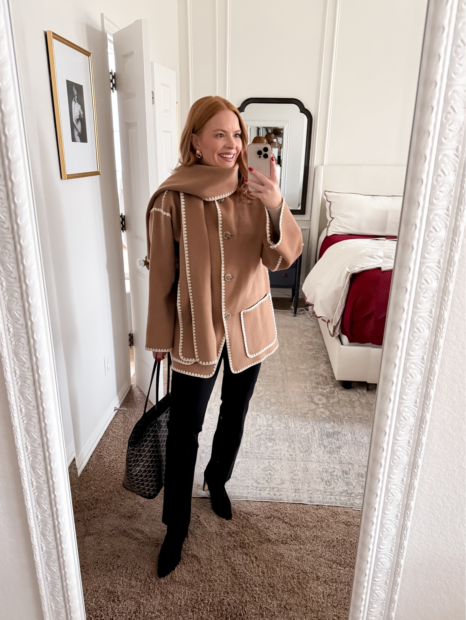 The chicest neutral winter coat 🤍 This camel coat with contrast trim instantly elevates a simple black outfit. I love this look for office days when I want to feel pulled together without overthinking it. A great lightweight winter coat option for work and everyday wear.
✨ Shop my camel coat, black work pants, and everyday work bag here.

camel coat outfit, neutral workwear, winter business casual, workwear coat, classic work outfit

#LTKWorkwear #LTKmomlife #LTKootd
