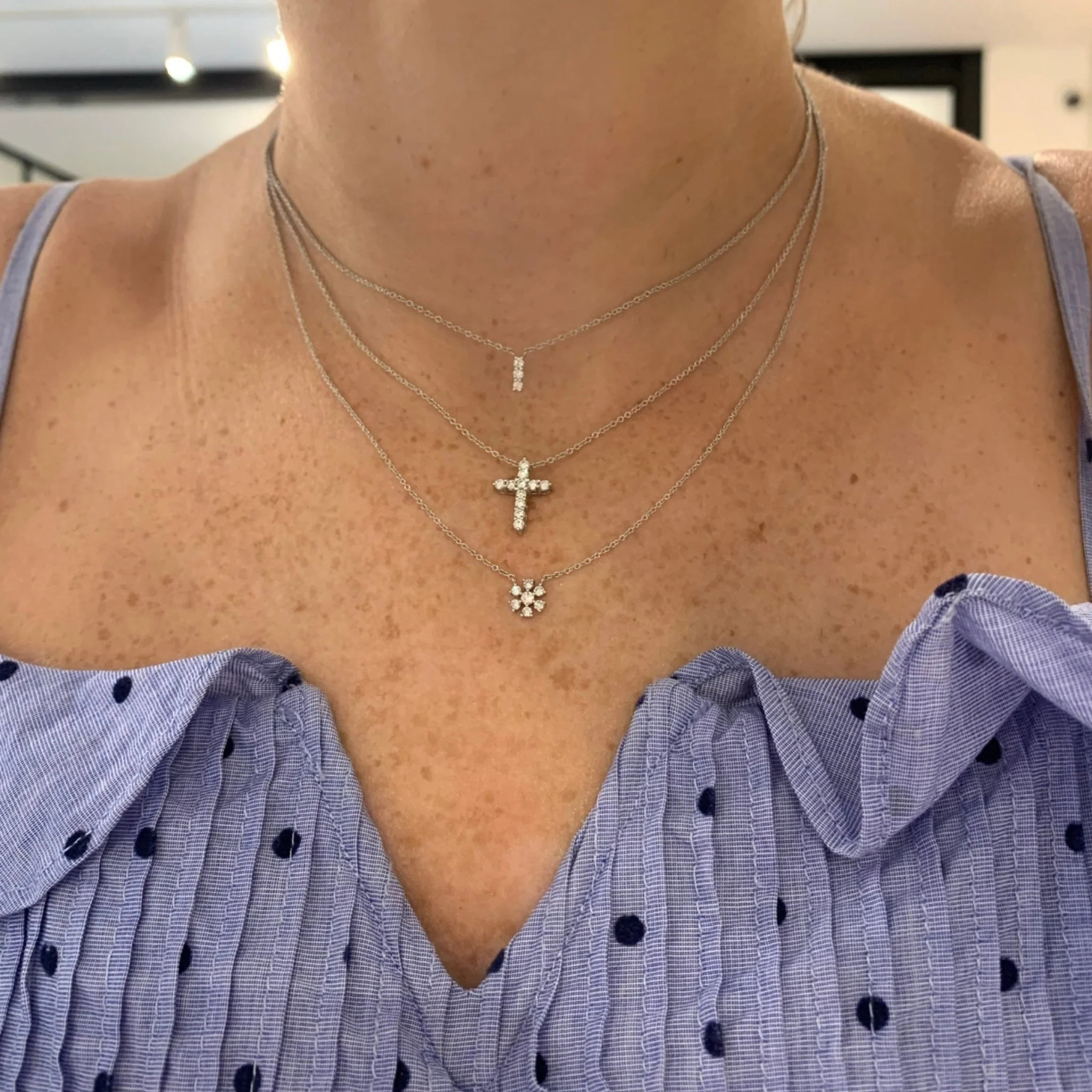 Diamond Cross Necklace | LINDSEY LEIGH JEWELRY