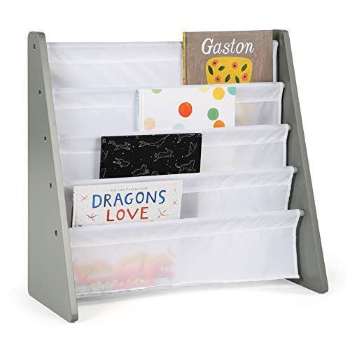 Humble Crew, Grey/White Kids Book Rack Storage Bookshelf, 4 Tiers | Amazon (US)