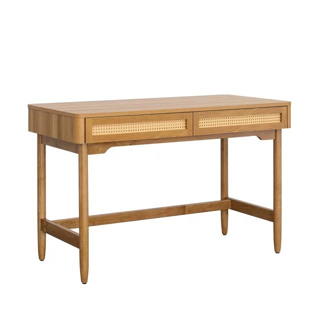 Better Homes & Gardens Springwood Caning Desk, Light Honey Finish | Walmart (US)