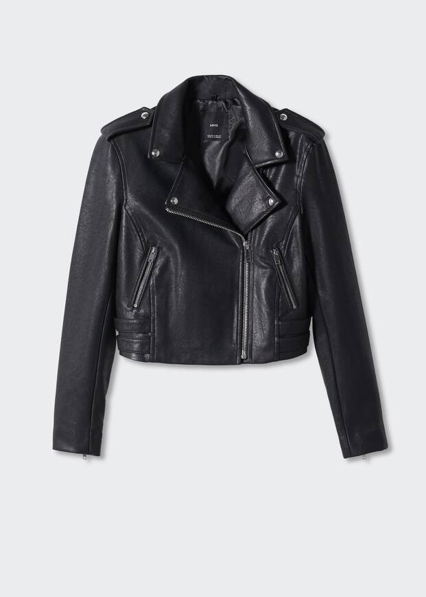 Distressed-effect biker jacket -  Women | Mango United Kingdom | MANGO (UK)