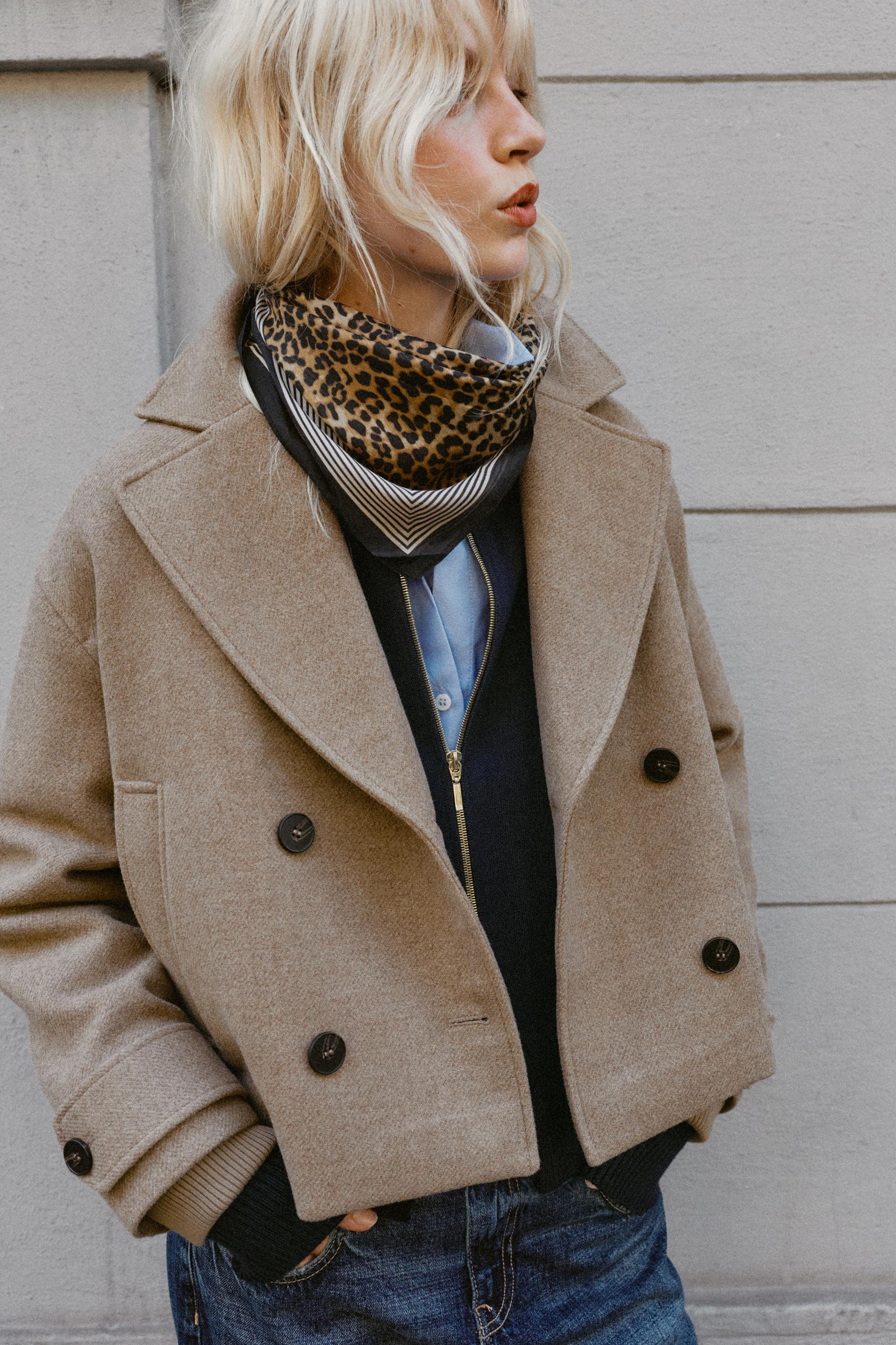 Zara - Animal Print Modal-Silk Scarf - Leopard - M - Woman | Zara US