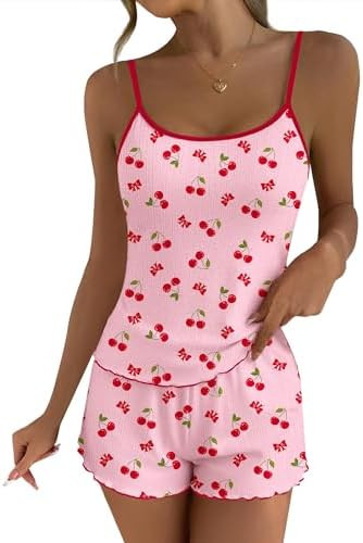 Ekouaer Pajama Sets for Women Tank Top Pjs Summer Sexy Sleepwear with Shorts Cami Nightwear S-XXL | Amazon (US)