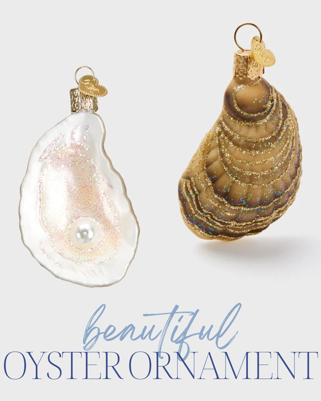 glass oyster with pearl ornament!  

 #LTKHoliday #LTKSeasonal #LTKHome