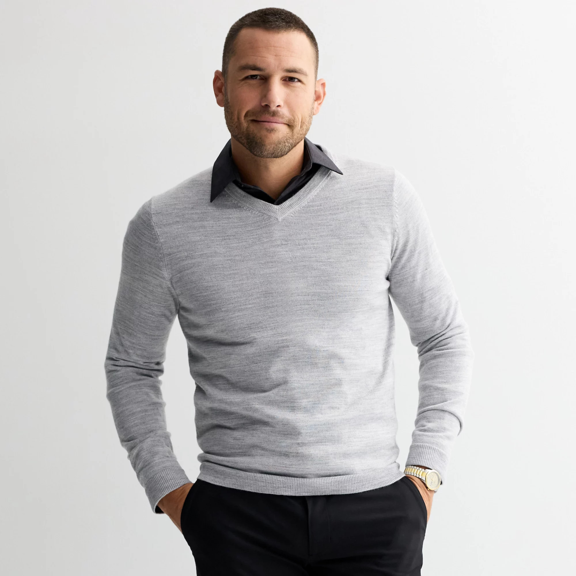 Men's Apt. 9® Merino Blend V-Neck Sweater | Kohl's