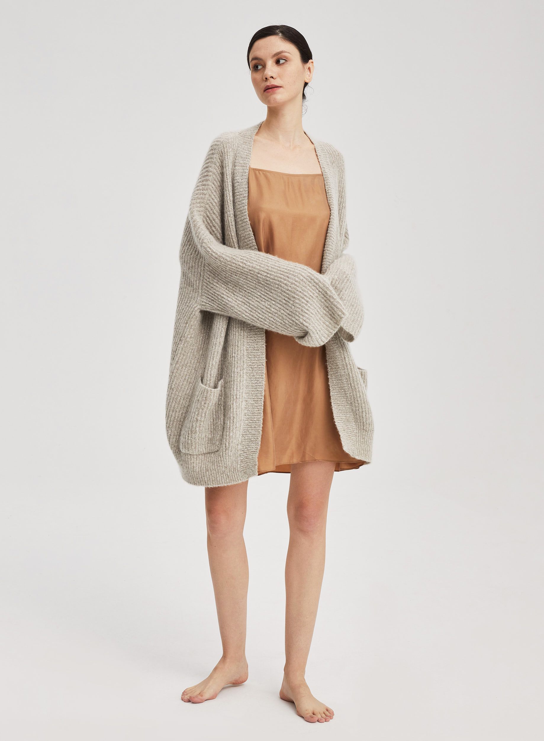 Plush Cashmere Rib-Knit Cardigan | NAP Loungewear