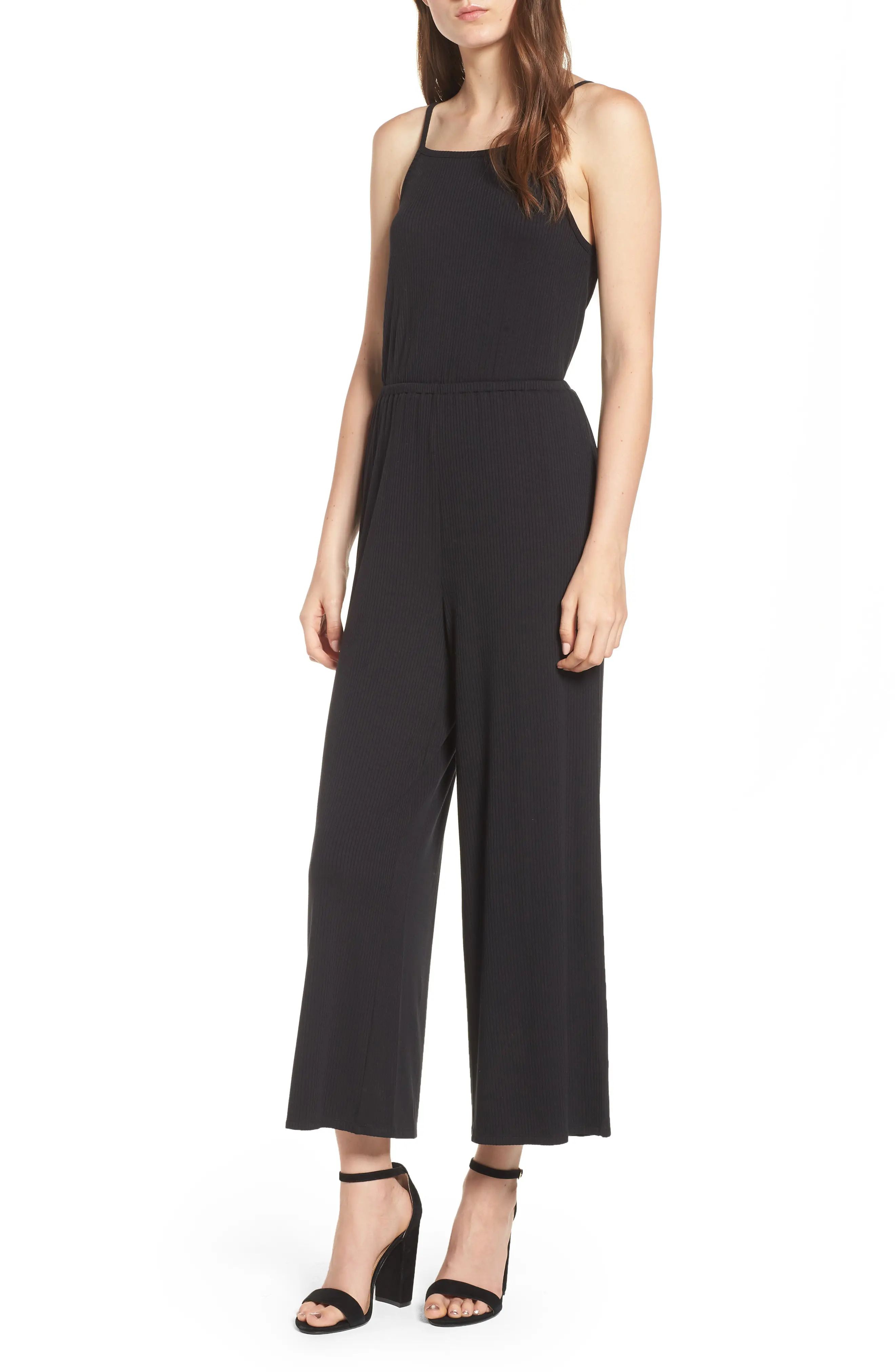 cupcakes and cashmere Macall Rib Knit Wide Leg Jumpsuit | Nordstrom