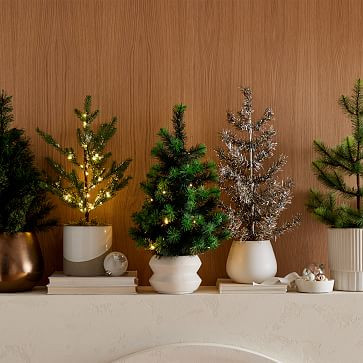 Burlap Wrapped Light-Up Tabletop Tree | West Elm | West Elm (US)