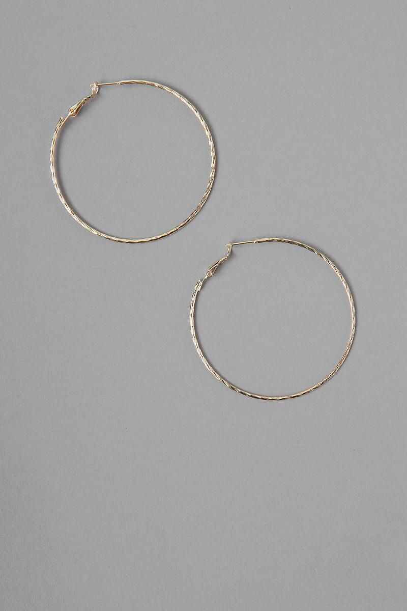 Layton Textured Hoop Earrings in Gold | Francesca’s Collections