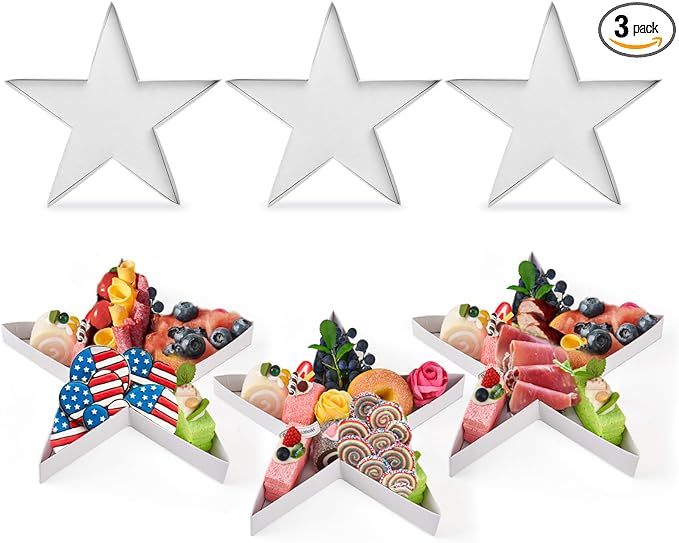 Patriotic Charcuterie Cardboard Box 12'' Star Shape Fillable Tray 4th of July Charcuterie Paper B... | Amazon (US)