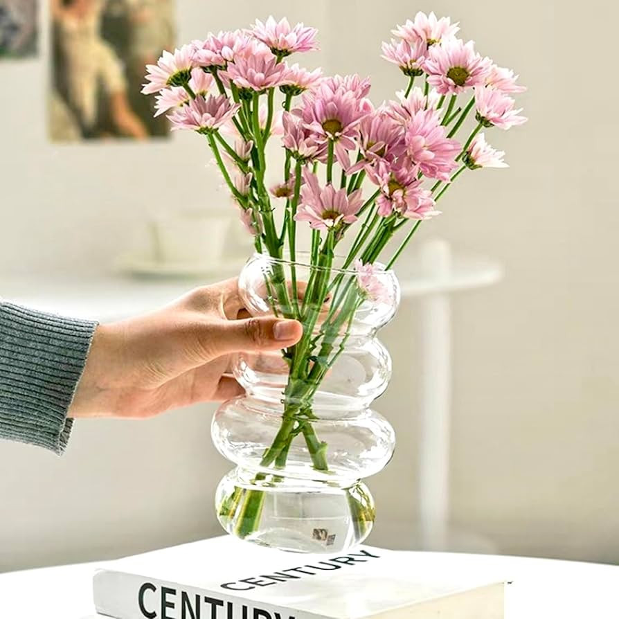 BLOFLO Transparent Glass Hydroponic Flower Vase, 7-Inch Clear Glass Vase, Four-Layer Geometric Gl... | Amazon (US)