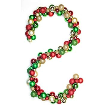 Costyleen 6 Feet Christmas Garland Balls Decorations Outdoor Indoor Home Party Xmas Tree Decors D... | Amazon (US)