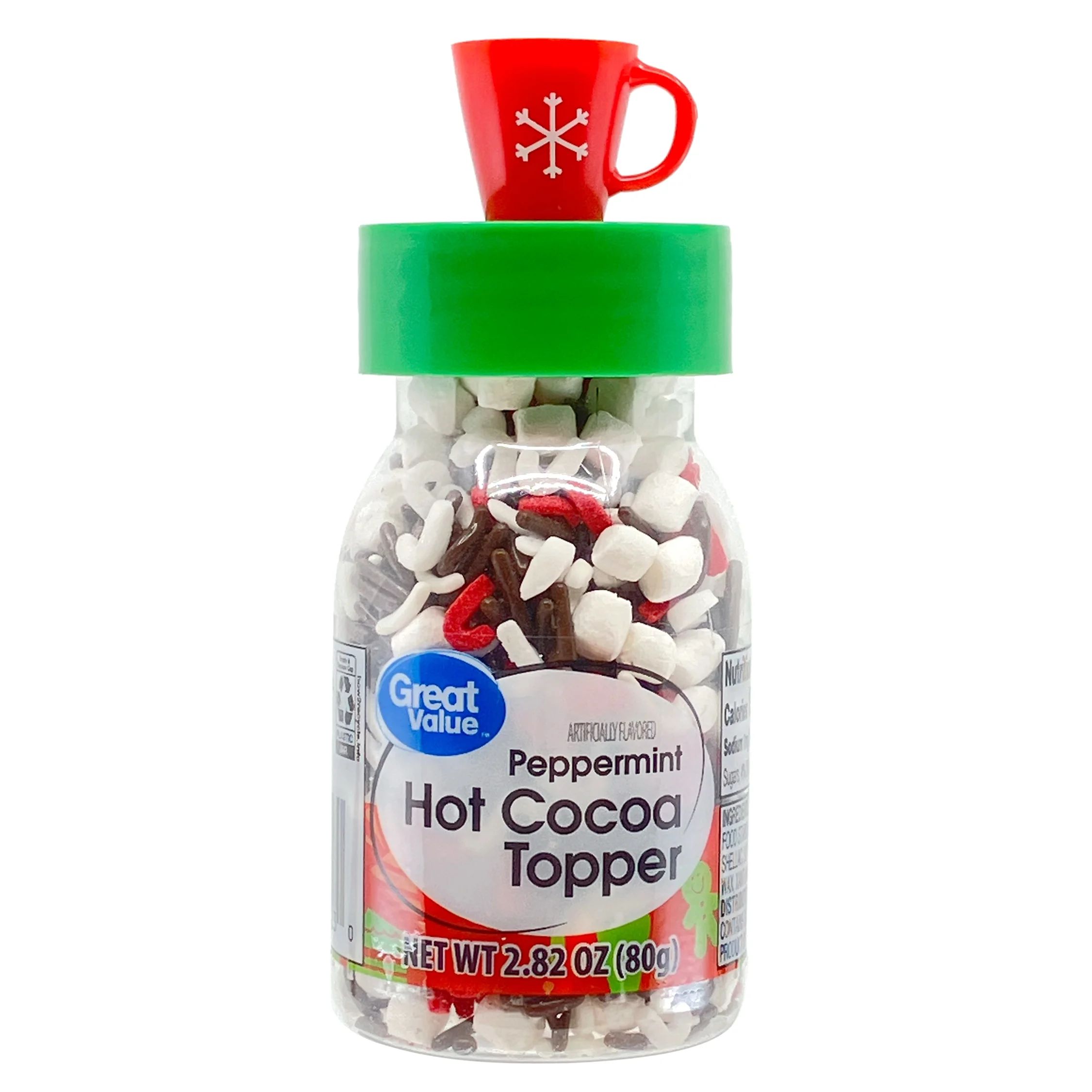 Great Value Peppermint Hot Cocoa Multi-Color Topper Sprinkles, 2.82 oz | Walmart (US)