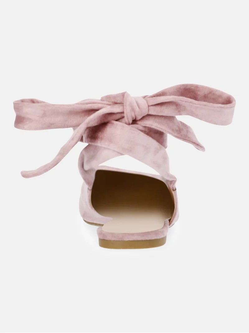 Scoop Women's Faux Suede Ankle Wrap Ballet Flats | Walmart (US)