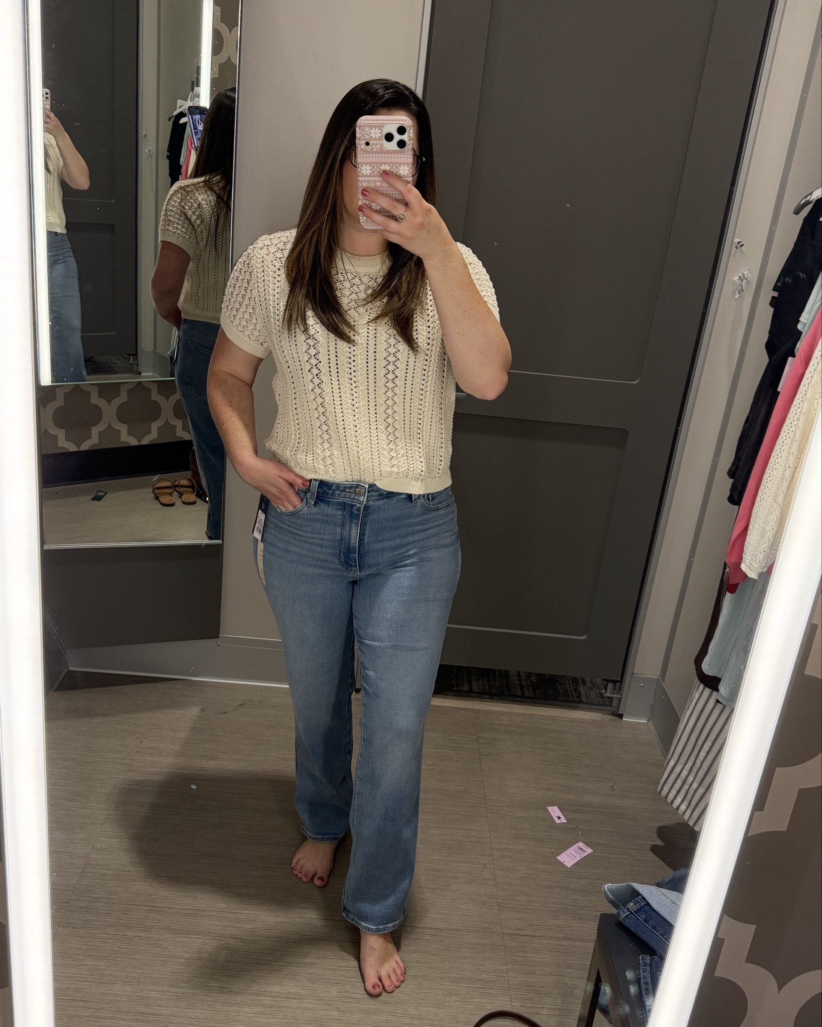 Tried it on, didn’t overthink it, bought it—this spring outfit is THAT good (and midsize approved).

Women’s Short Sleeve Crochet Sweater Top by A New Day in Cream paired with Women’s High-Rise Straight Jeans by Universal Thread in Light Wash.

#LTKSeasonal #LTKootd #LTKMidsize