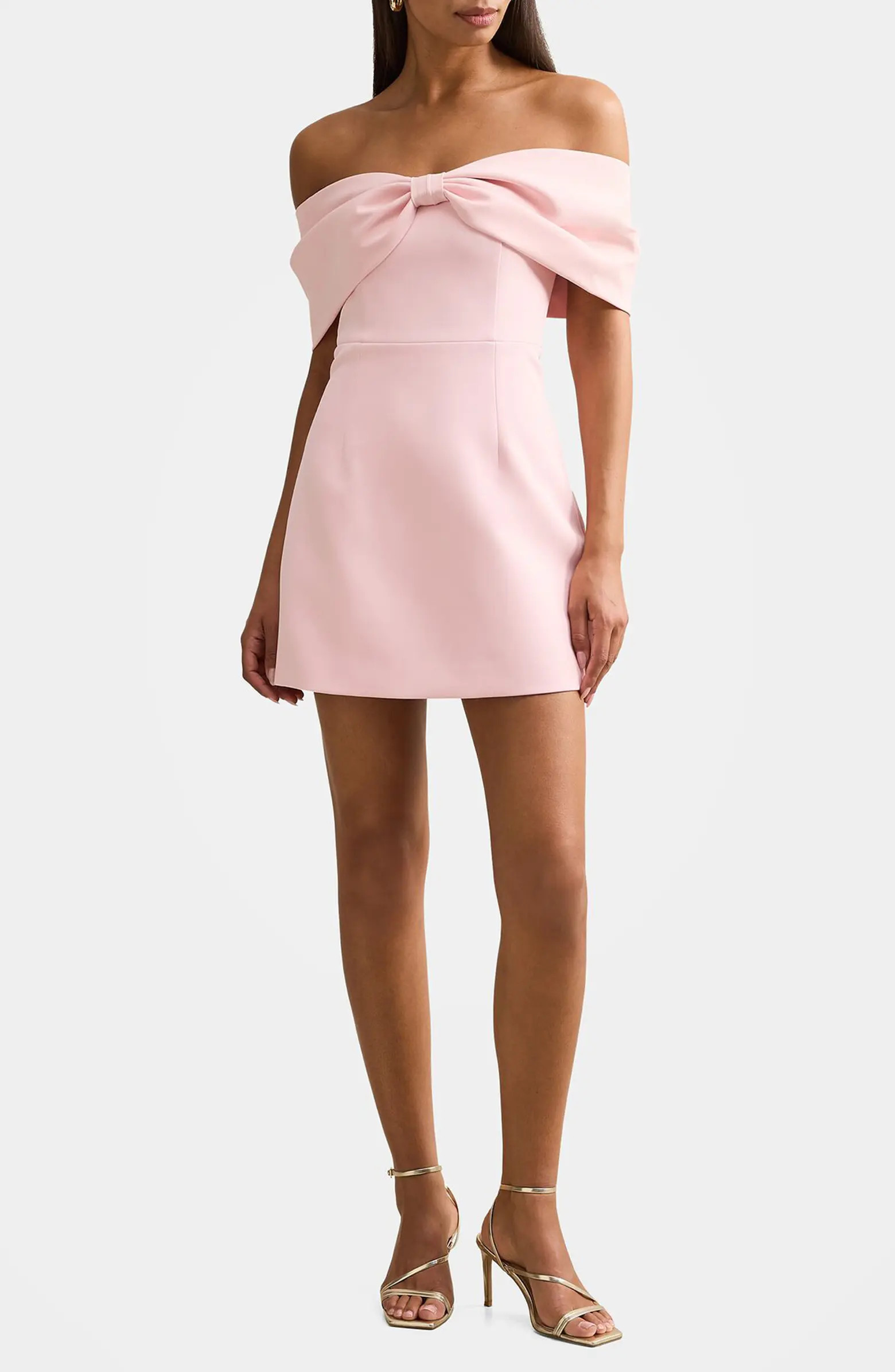 Scottie Off the Shoulder Bow Minidress | Nordstrom