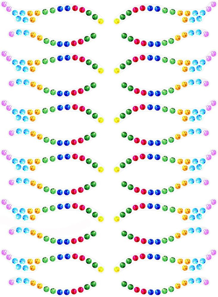 6 Sets Rainbow Face Gems Colorful Crystal Eyeliner Jewels Self Adhesive Pride Festival Face Jewel... | Amazon (US)