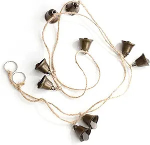 MrMrKura Vintage Jingle Bells Hanging String, 9 Antique Bronze Iron Bells Decorative Hanging Bell... | Amazon (US)