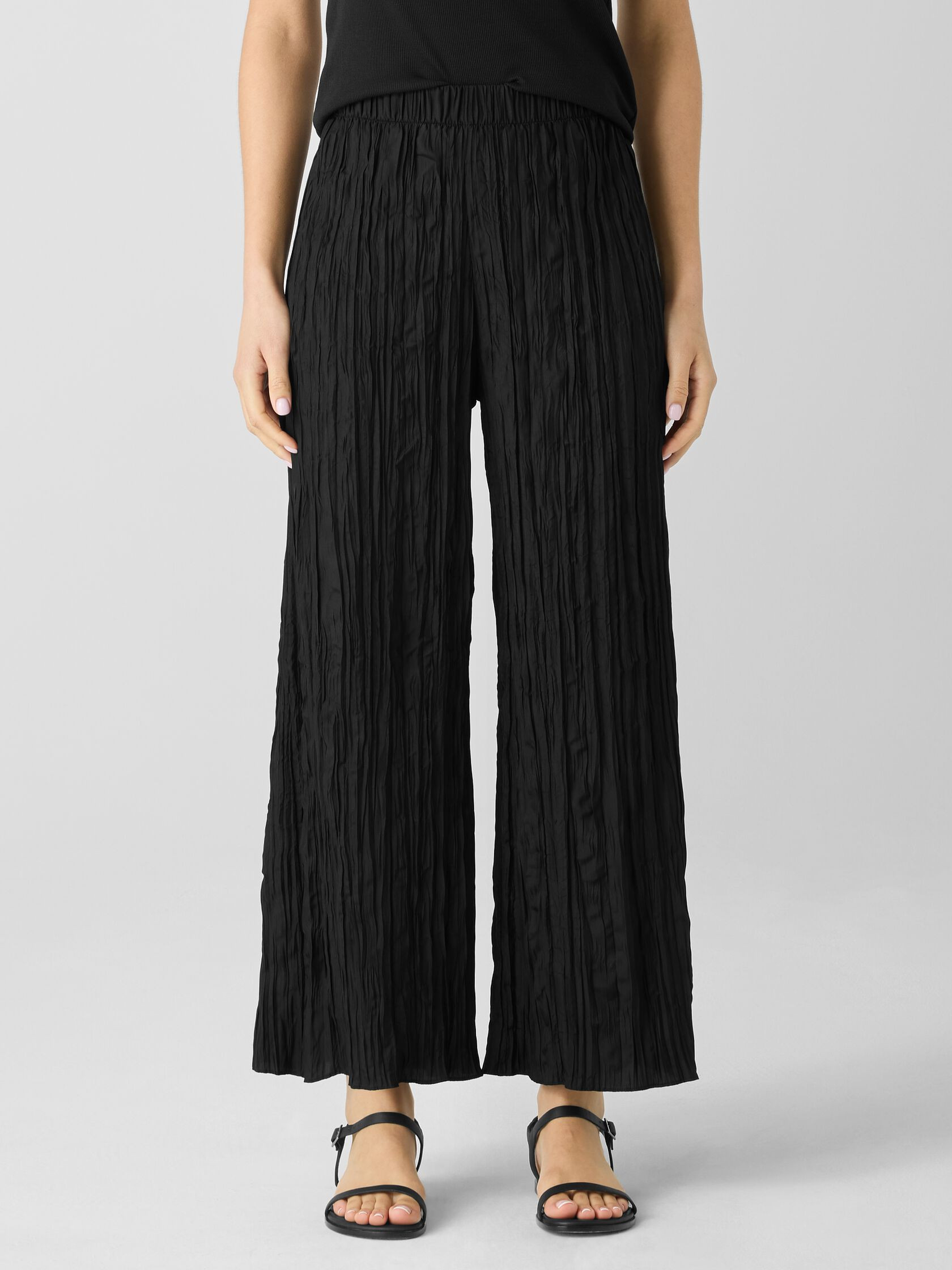 Crushed Silk Wide-Leg Pant | Eileen Fisher