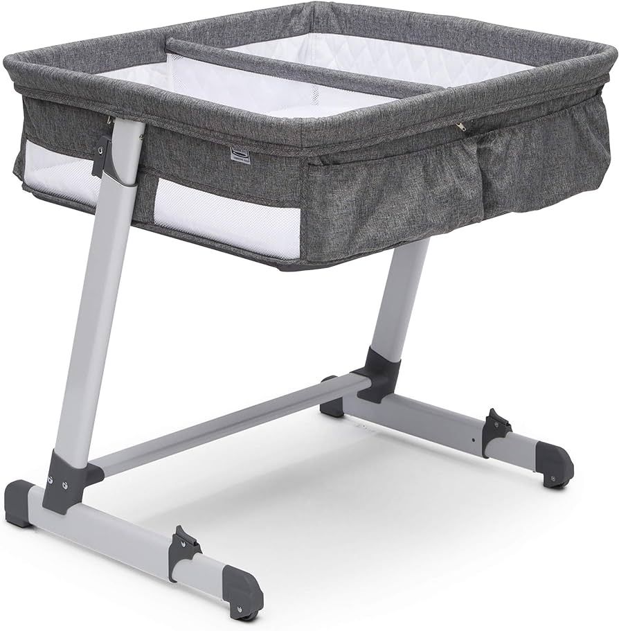 Simmons Kids By The Bed City Sleeper Bassinet for Twins - Adjustable Height Portable Crib with Wh... | Amazon (US)