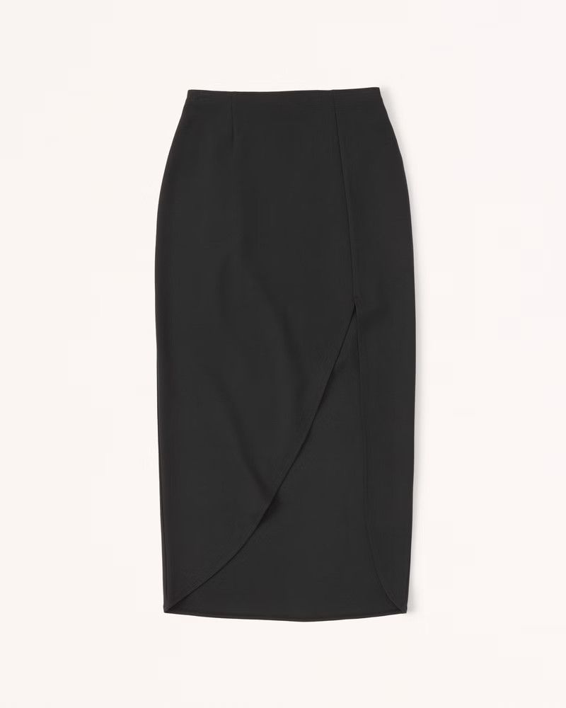 Elevated Ponte Midi Skirt Black Skirt Skirts Business Casual Summer Outfits Affordable Fashion | Abercrombie & Fitch (US)