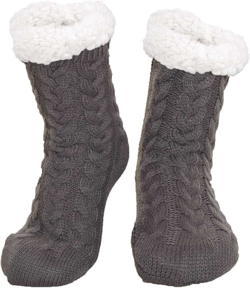 Fluffy Socks Womens Slipper Socks Thermal Socks Non Slip Thick Grip Warm Socks Cosy Fleece Bed Socks | Amazon (UK)