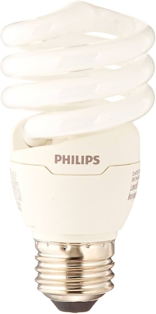 Philips LED 420091 Energy Saver Compact Fluorescent T2 Twister (A19 Replacement) Household Light ... | Amazon (US)