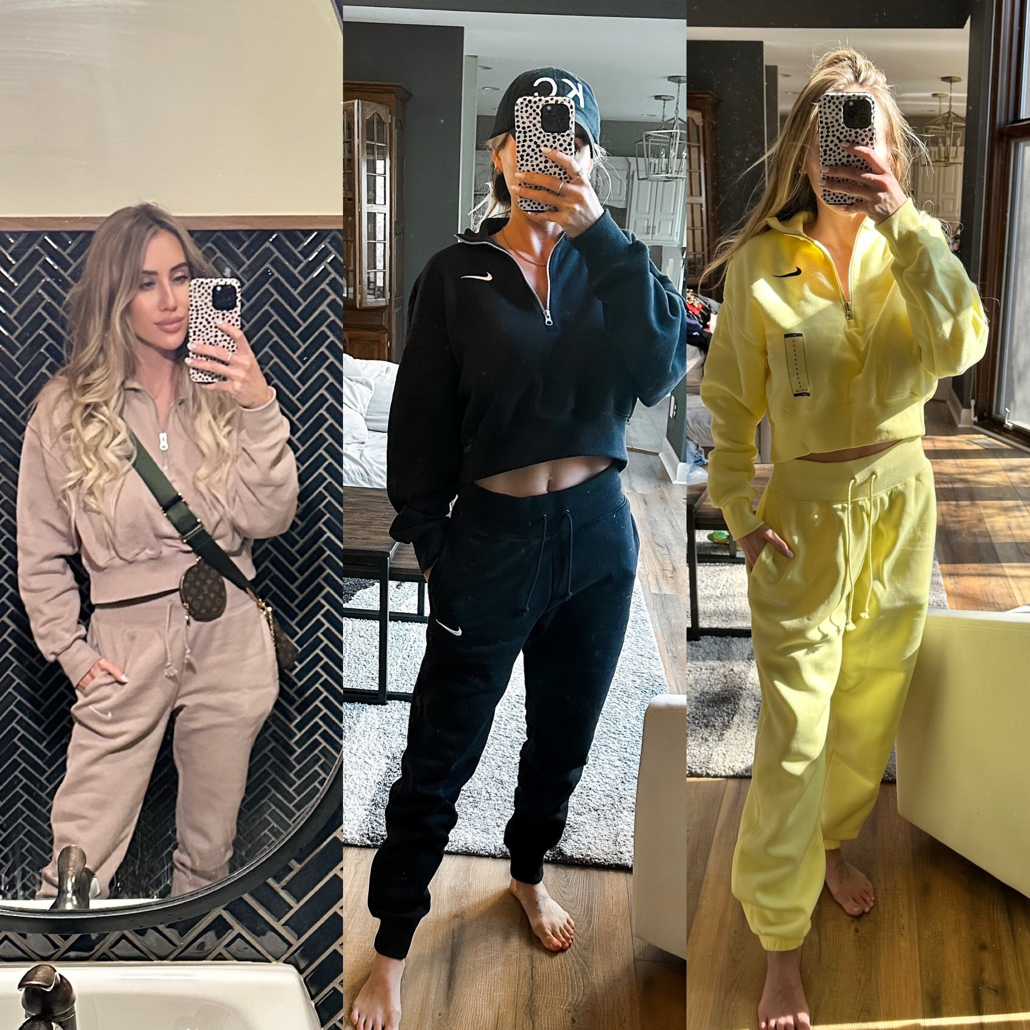 ON SALE! The best matching Nike lounge athleisure sweatsuit sweats I’ve ever found. So many colors and they are thick & soft & cozy. I literally live in them! Wearing XS in sweat pant and Small in crop 1/4 zip long sleeve sweatshirt. Great spring colors available also!

#LTKunder100 #LTKsalealert #LTKfit