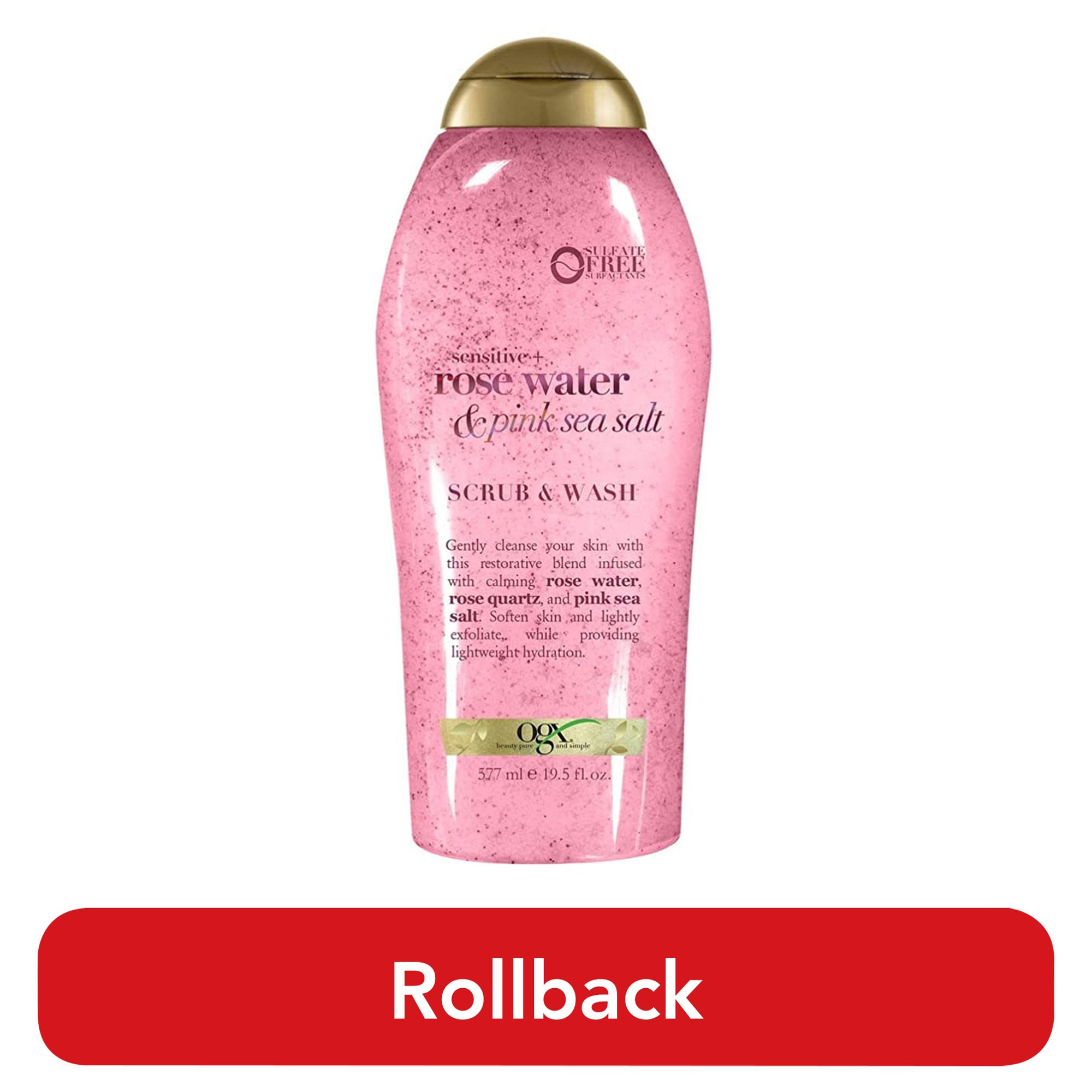 OGX Pink Sea Salt & Rosewater Gentle Soothing Body Scrub, 19.5 Fl oz | Walmart (US)