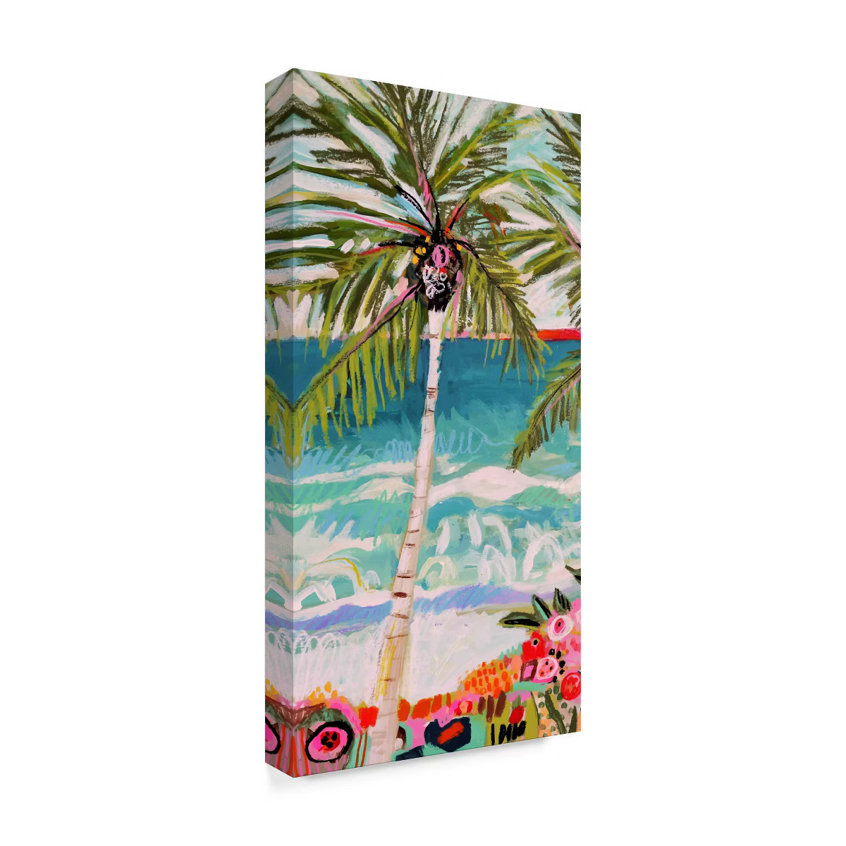 Trademark Fine Art -Karen Fields 'Palm Tree Wimsy I' Canvas Art - 24''x12'' | Target