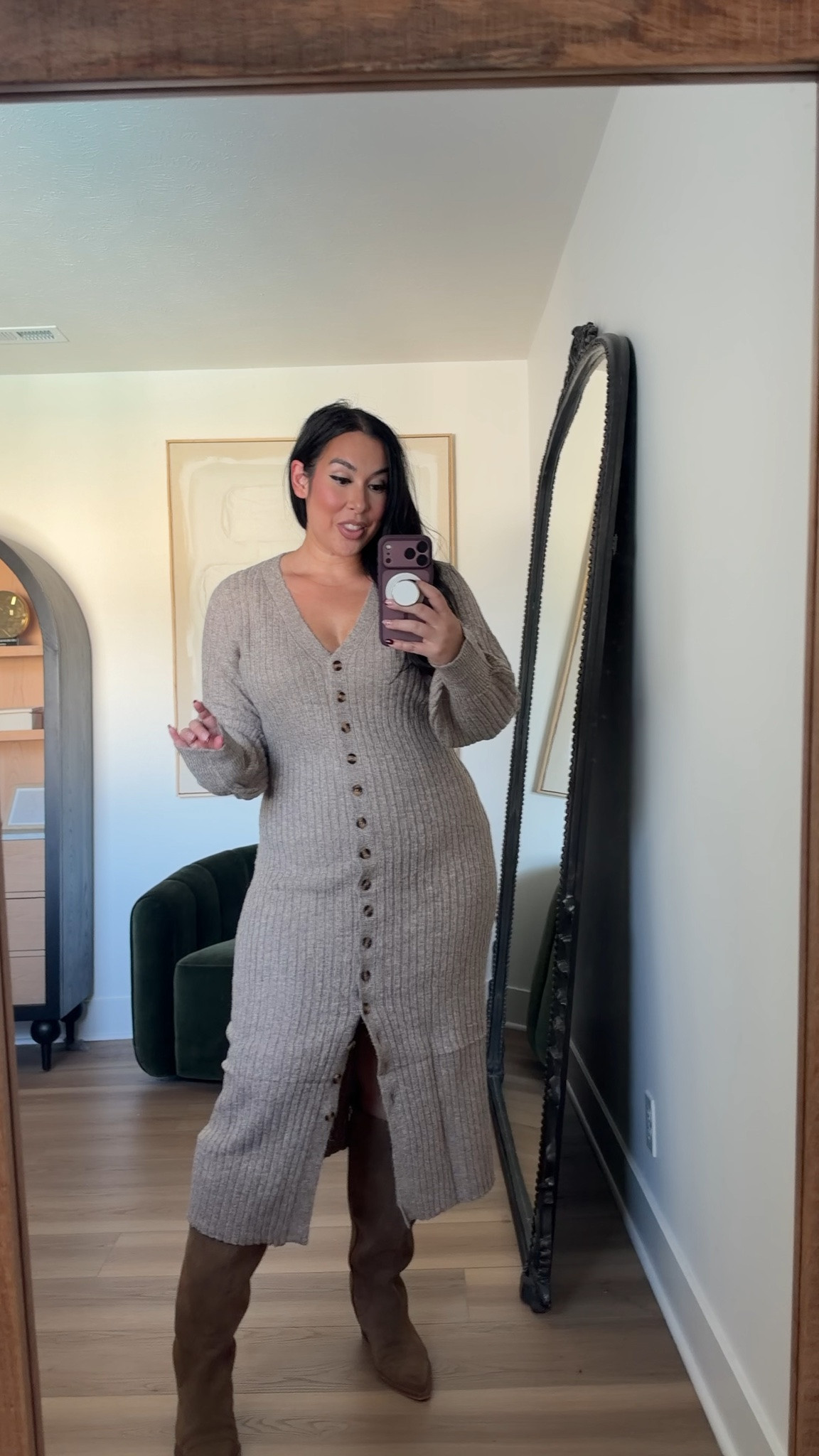 Such a great versatile fall staple! You can wear it as a dress or a cardigan duster. So soft and cozy! Wearing an XL. Midsize, midsize fashion, fall fashion, amazon 

 #LTKootd #LTKMidsize