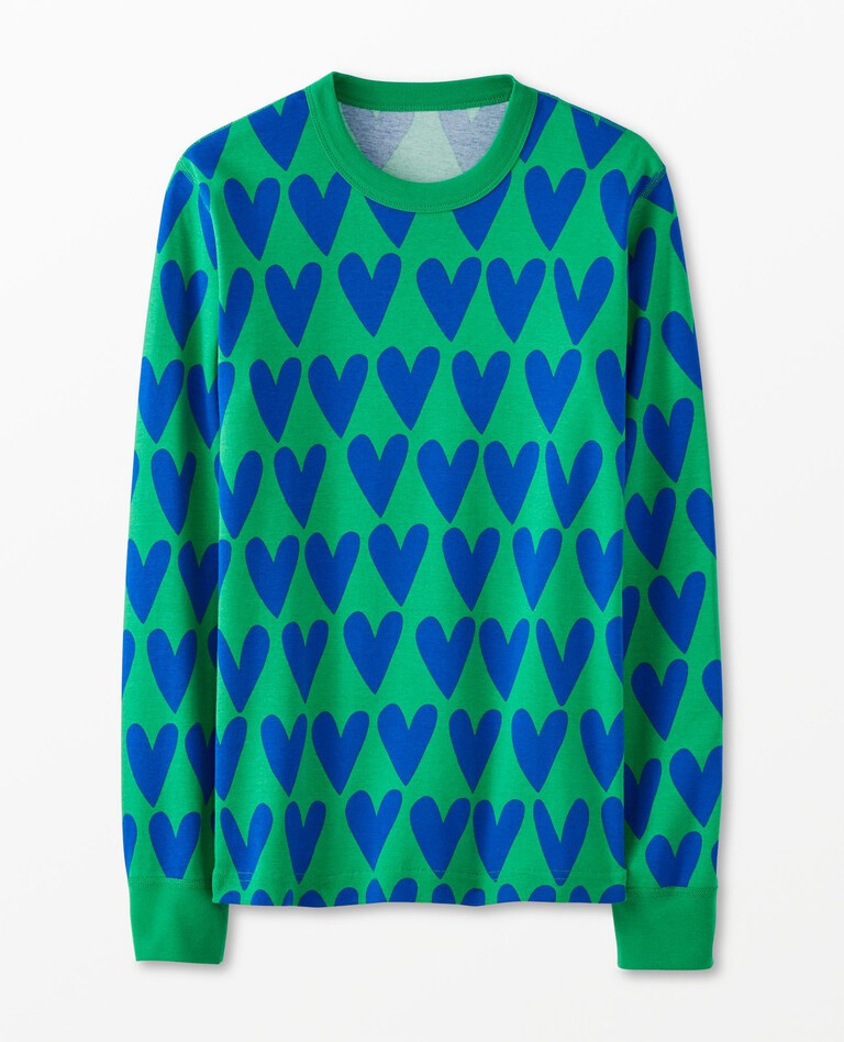 Adult Valentines Print Long John Pajama Top | Hanna Andersson