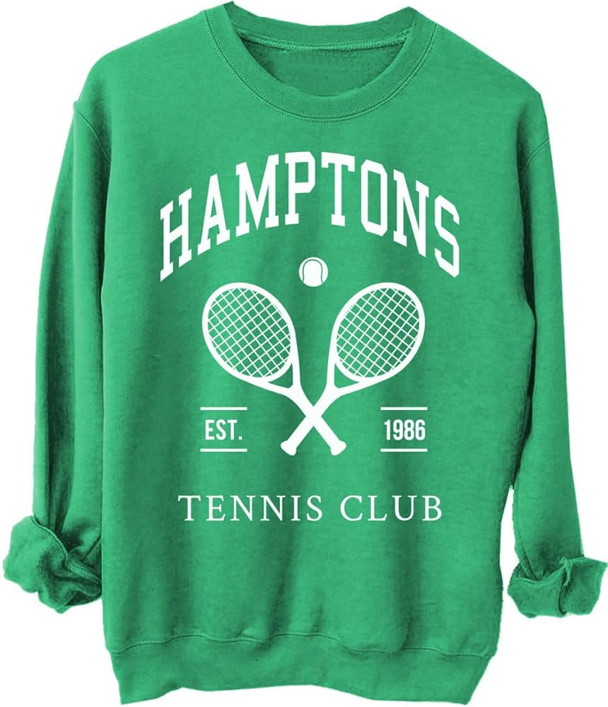 Adult Hamptons Men's Tennis Club Relaxed Sweatshirt, Vintage Tennis Lightweight Sweatshirt, Prepp... | Amazon (US)