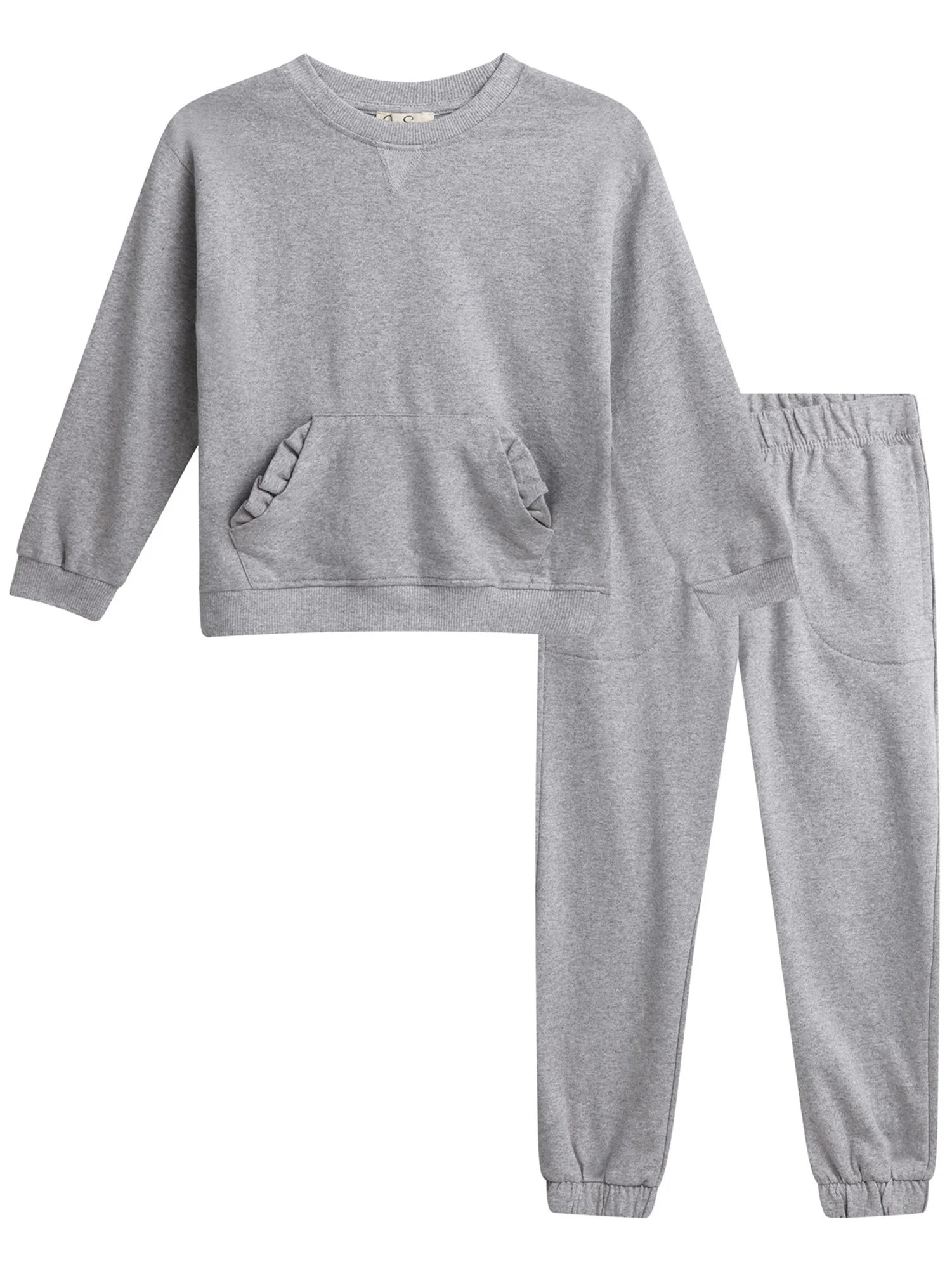Jessica Simpson Girls Long Sleeve French Terry Outfit Set, 2-Piece, Sizes 4-8 | Walmart (US)