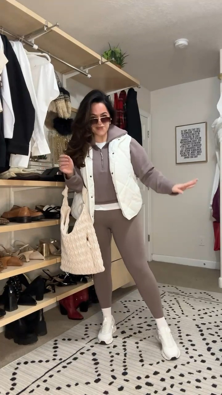 Tee shirt xl everlane
Spanx pullover xl (code TARYNTRULYXSPANX) 
Spanx leggings xl (code TARYNTRULYXSPANX) 
Socks hue Amazon 
Cloud sneakers tts 
Curling brush Amazon 
Heat protectant igk 
Sol de janeiro body must after hours 
Lip gloss patrik ta “headliner”
Bag dolce vida 
Vest Amazon 
Sunnies quay high key gold/ brown 


#LTKstyletip #LTKSeasonal #LTKmidsize