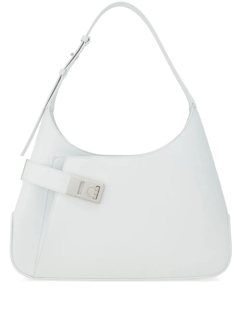 Ferragamo Large Hobo Leather Shoulder Bag | White | FARFETCH | Farfetch Global