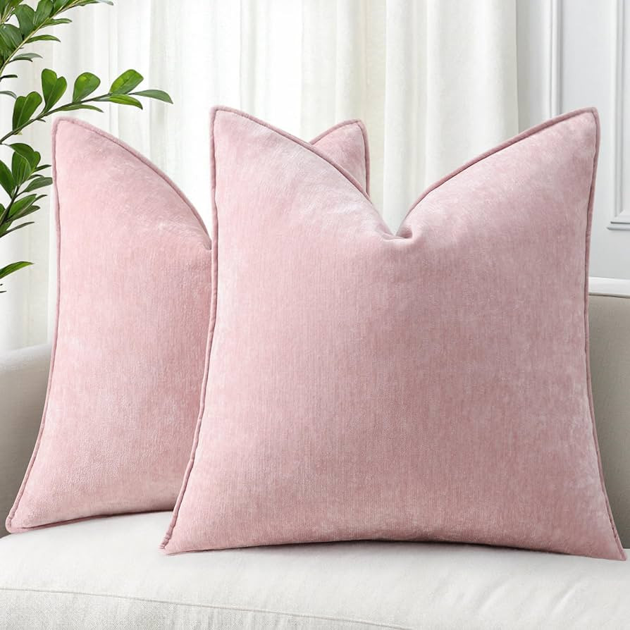 decorUhome Summer Couch Euro Sham Throw Pillow Covers 26x26 Set of 2, Decorative Soft Velvet Mode... | Amazon (US)