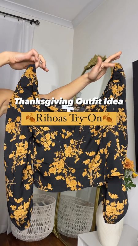 Thanksgiving / fall outfit idea! This floral top with sweatheart neckline is so flattering and the perfect pair with brown wide leg pants! 

#LTKfindsunder50 #LTKSeasonal #LTKworkwear