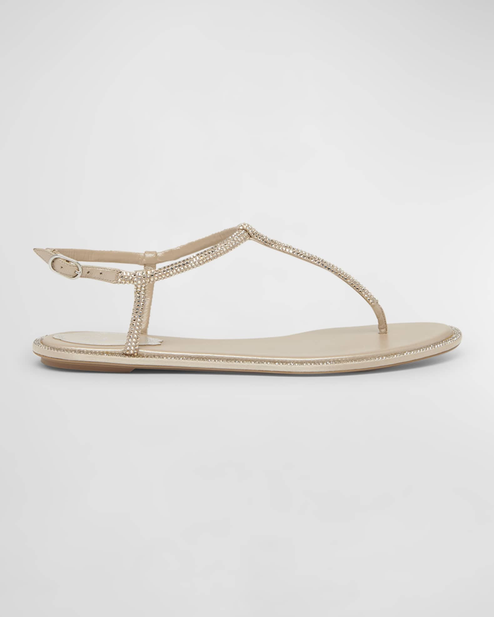 Strass T-Strap Thong Sandals | Neiman Marcus