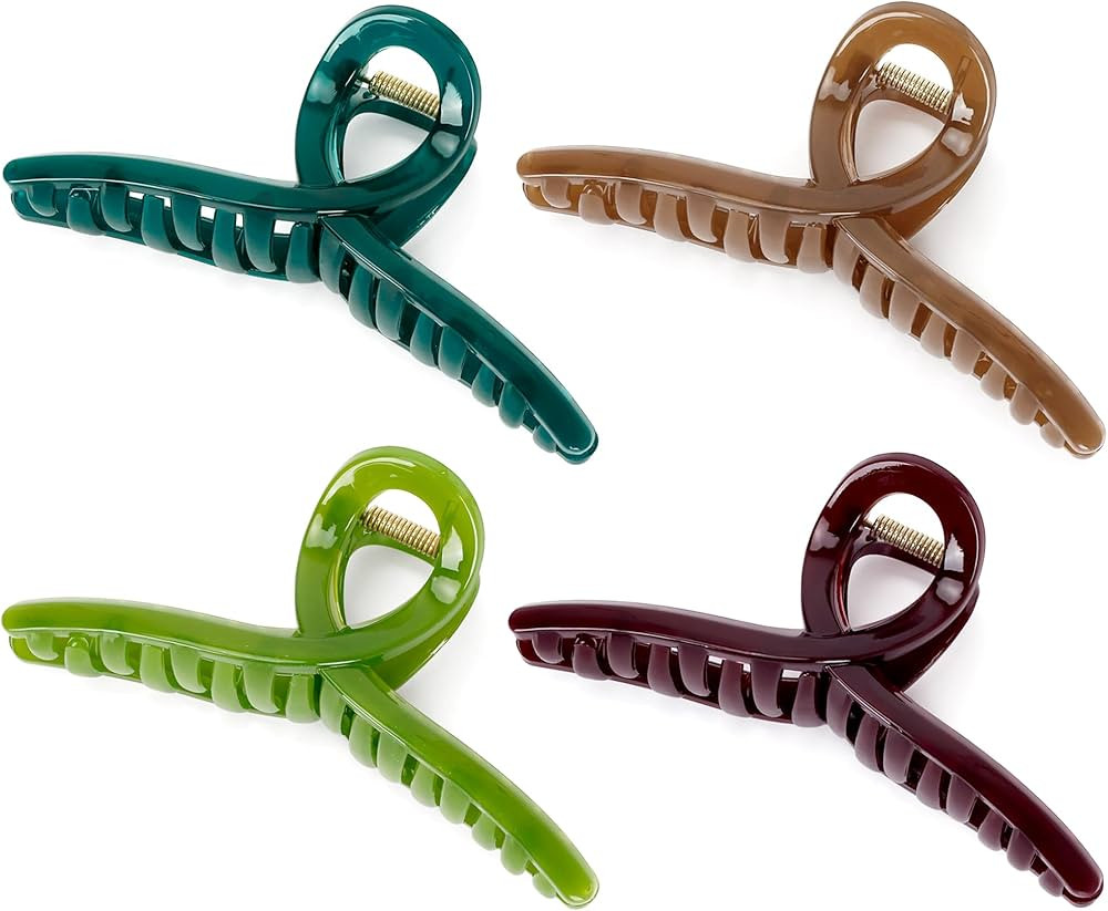 Big Hair Claw Large Butterfly Hair Clip 5" Oversize Acrylic Hair Clips for Long Thick Hair Barret... | Amazon (US)