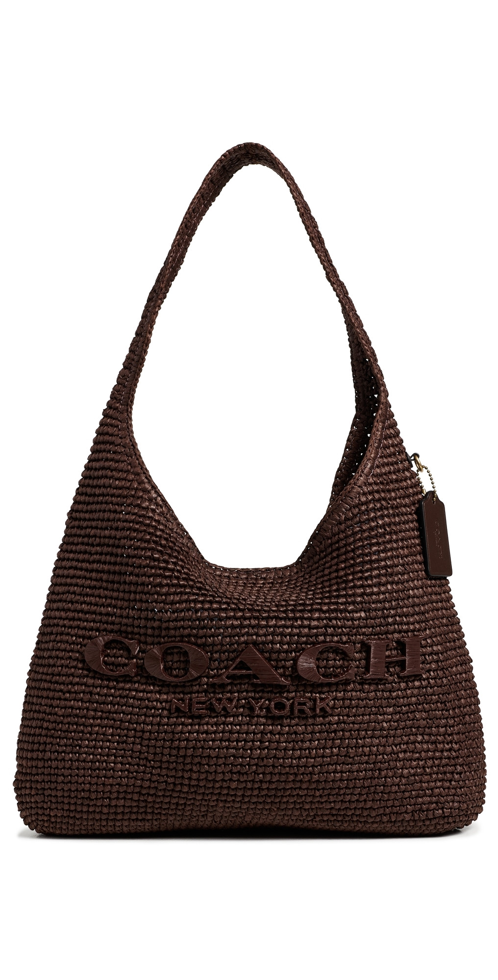 Coach Refined Weave Straw Brooklyn Shoulder Bag 34 Maple One Size | Shopbop