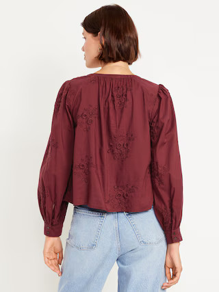 Button-Down Embroidered Top | Old Navy (US)