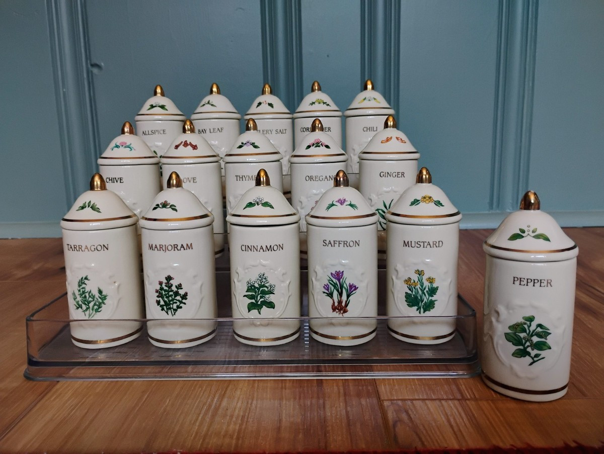 Vintage 1992 Lenox Spice Garden Fine Porcelain Spice Jar Collection \u2013 Set of 16 | eBay | eBay US