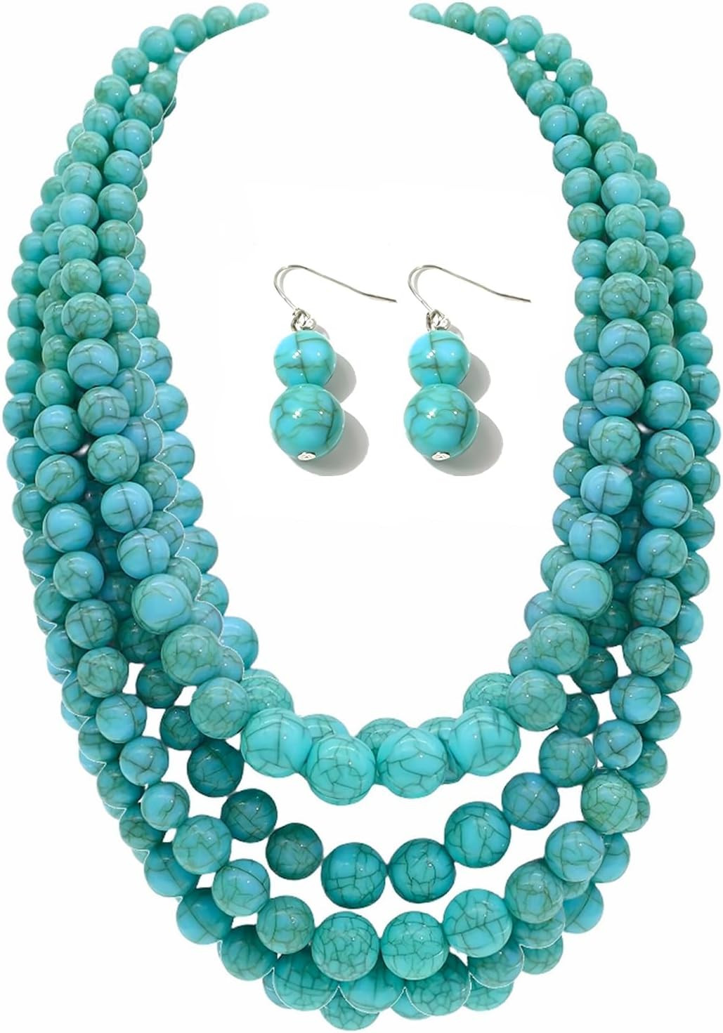 Western Navajo Pearl Necklace for Women Multi Layer Pearls Turquoise Beaded Boho Chic Statement Necklaces Southwestern Navajo jewelry | Amazon (US)