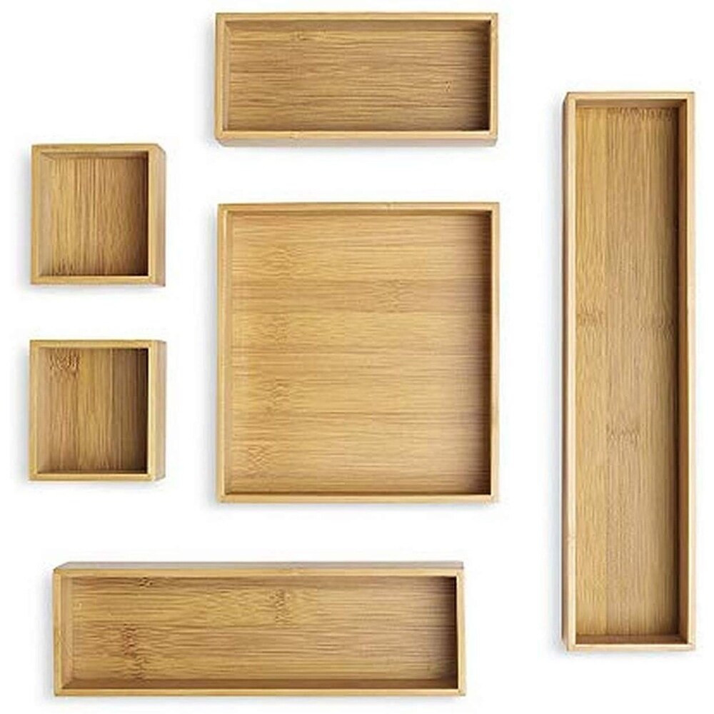 Whitmor 6596-9313 Bamboo Drawer Organizers Set of 6 - Natural | Bed Bath & Beyond