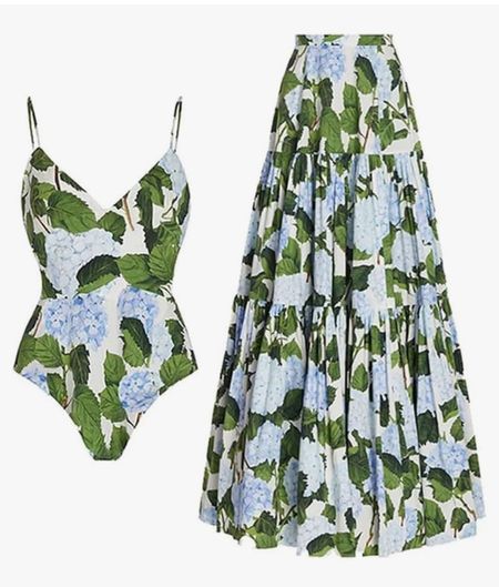 Hydrangea print one piece swimsuit & case getup skirt 

#LTKFindsUnder100 #LTKFindsUnder50 #LTKSwim