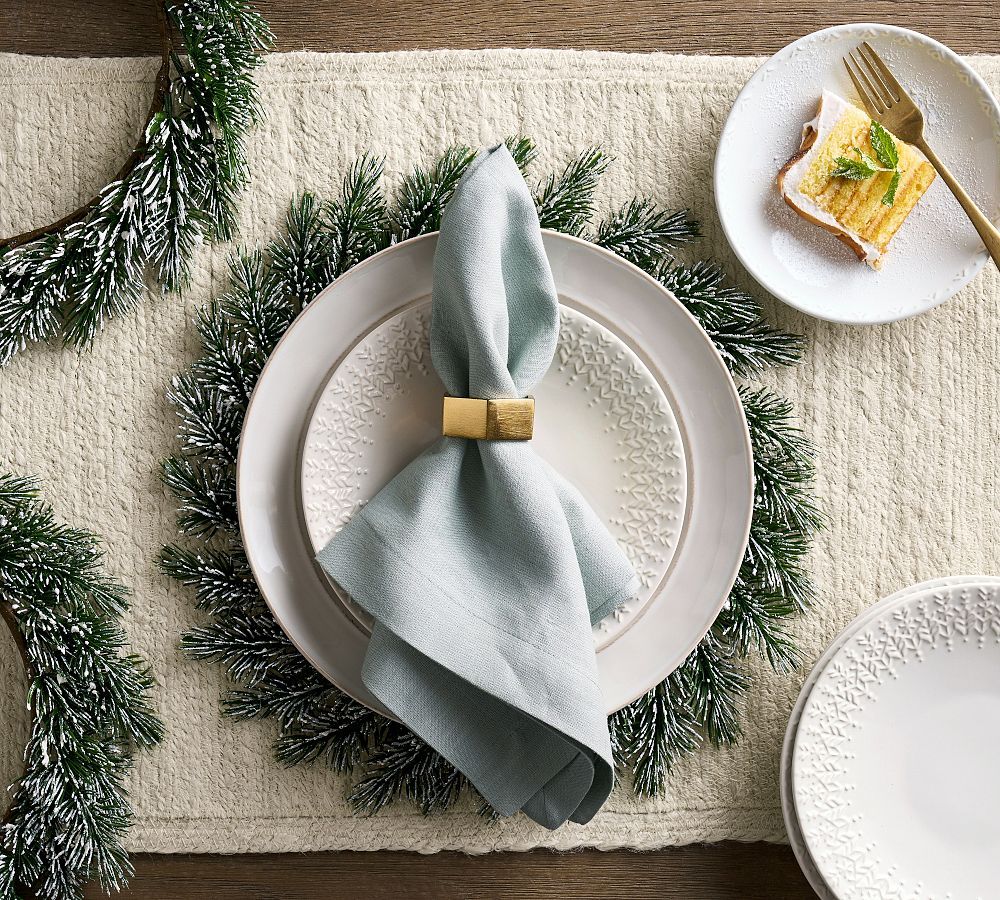 Frosted Pine Wreath Chargers | Pottery Barn (US)