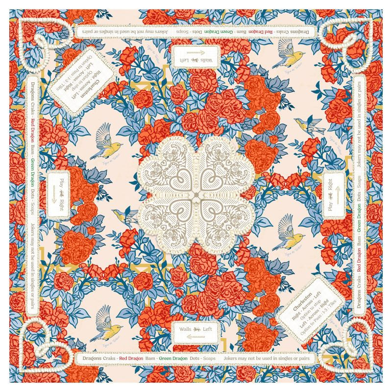 Mahjong Gaming Mat, POP ART ROSES **RULES EDITION | Jones & Daughters