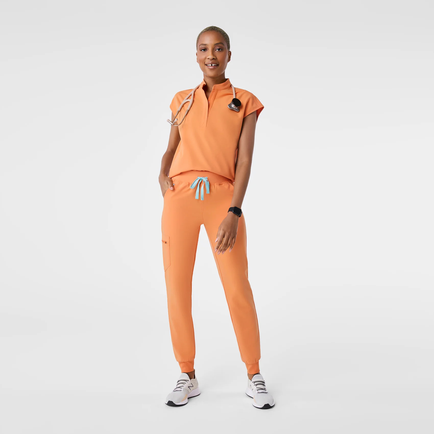 Women's Rafaela Oversized Scrub Top™ - Shaka Orange · FIGS | FIGS